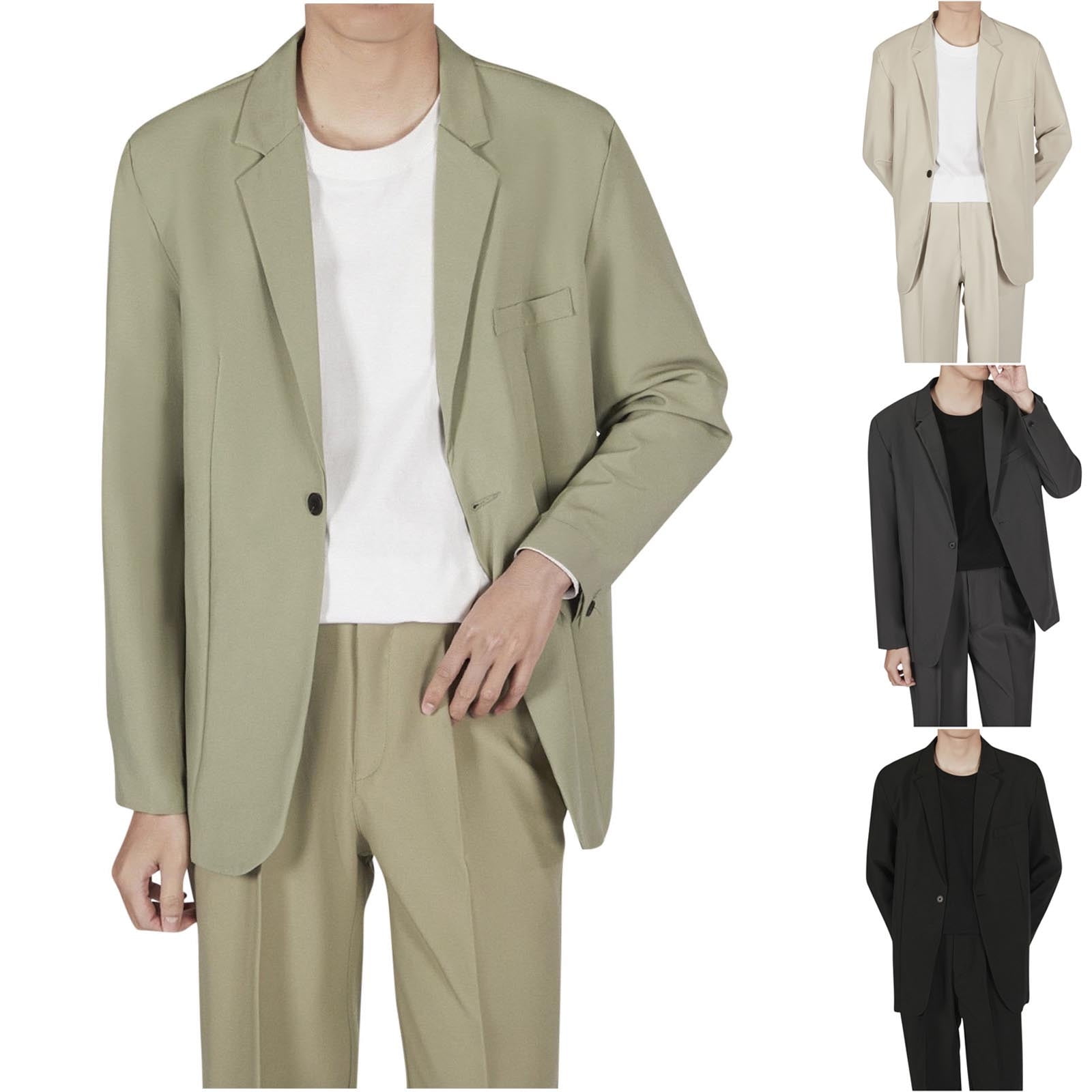 BiZtdJrK Mens Big and Tall Business Casual Blazers One Button Notch ...