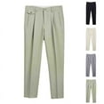 thumbnail image 1 of BiZtdJrK Mens Big and Tall Dress Pants Regular Fit Casual Business Pants Solid Comfy Work Pants with Pockets on sale Beige XL, 1 of 3