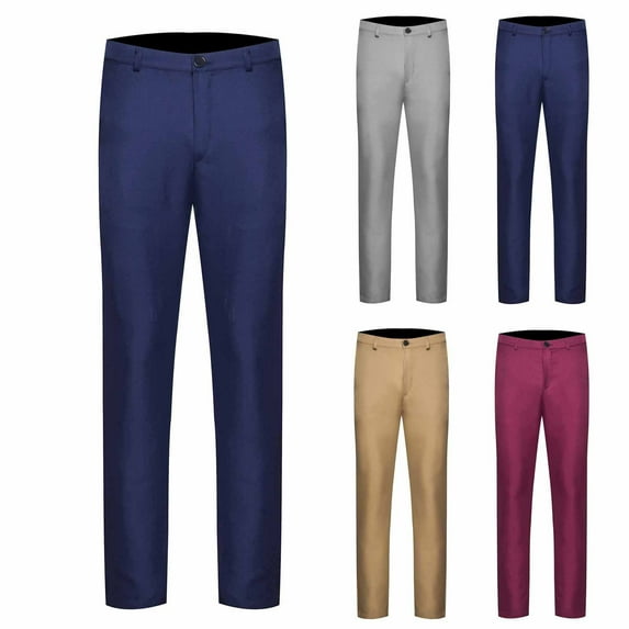 BiZtdJrK Mens Big and Tall Formal Suit Pants Flat Front Classic Dress Pants Straight Fit Business Work Pants with Pockets Khaki XXXXL