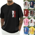 thumbnail image 1 of BiZtdJrK Mens Big and Tall July 4th T Shirts American Flag with Deer Graphics T Shirt Short Sleeve Fashion Summer Tops Drop Shoulder Tees Yellow XXL, 1 of 6