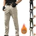 thumbnail image 1 of BiZtdJrK Mens Big and Tall Work Pants Fleece Lined High Waist Warm Fall Cargo Pant Solid Relaxed Fit Hiking Outdoor Pant with Multi Pockets Gray L, 1 of 10
