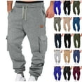 thumbnail image 1 of BiZtdJrK Cargo Sweatpants for Men Fashion Workout Joggers Pants Casual Drawstring Waist Elastic Bottom Athletic Running Pants with Pockets Dark Gray L, 1 of 8
