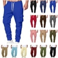 thumbnail image 1 of BiZtdJrK Mens Cargo Pants Fall Fashion Relaxed Fit Hiking Pants Outdoor Workout Athletic Jogger Pants Multi Pockets Work Trousers, Black, XL, 1 of 6