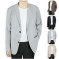 thumbnail image 1 of BiZtdJrK Mens Casual Blazers Regular Fit 2 Buttons Notch Lapel Sport Coats Lightweight Solid Suit Jacket with Pockets Beige XL, 1 of 9