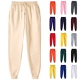 thumbnail image 1 of BiZtdJrK Mens Casual Elastic Bottom Joggers Pants Fall Winter Gym Athletic Fleece Sweatpants Solid Color Drawstring Lounge Trousers with Pockets, Black, S, 1 of 3