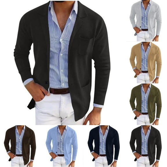 BiZtdJrK Mens Casual Sport Coats Notch Lapel Single Breasted Dress Jackets Lightweight Regular Fit Blazers Comfy Fall Outerwear with Multi Pockets Army Green XXL