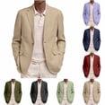 thumbnail image 1 of BiZtdJrK Mens Casual Sport Coats One Button Slim Fit Blazer Solid Color Lightweight Notch Lapel Suit Jackets Army Green XXL, 1 of 7