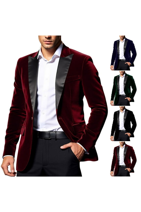 Mens Corduroy Blazer Jackets Notch Lapel One Button Fashion Sport Jacket Slim Fit Wedding Guest Dress Suit Coat Blue XXL