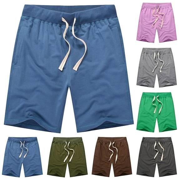 BiZtdJrK Mens Cotton Sweat Shorts Drawstring Solid Casual Summer Shorts Loose Fit Comfy Sport Shorts with Pockets on sale and clearance Army Green XL