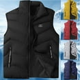 thumbnail image 1 of BiZtdJrK Mens Down Puffer Vest Stand Collar Zip Up Sleeveless Quilted Jackets Solid Warm Winter Vests with Pockets Blue M, 1 of 4