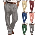 thumbnail image 1 of BiZtdJrK Mens Dress Slacks Pleated Front Solid Suit Pants Loose Fit Fashion Casual Work Pants with Pockets Navy S, 1 of 7