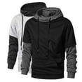 thumbnail image 1 of BiZtdJrK Mens Fashion Hooded Pullover Faux Two-Piece Sweatshirts Color Block Long Sleeve Sweatshirt Drawstring Casual Hoodies with Pocket White XL, 1 of 3