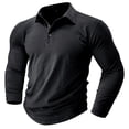 thumbnail image 1 of BiZtdJrK Mens Fashion Polos Shirts Cotton Long Sleeve Button Shirts Soft Solid Slim Fit T Shirts Casual Lightweight Athletic Shirts 50 Percent Off Sales Today Black M, 1 of 6