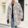 thumbnail image 1 of BiZtdJrK Mens Faux Fur Coat Winter Warm Long Jacket Lapel Parka Overcoat Open Front Fluffy Cardigan Outwear White S, 1 of 9