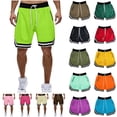 thumbnail image 1 of BiZtdJrK Mens Gym Shorts Drawstring Elastic Waist Mesh Breathable Basketball Shorts Lightweight Quick Dry Workout Running Shorts with Zip Pocket, Pink, XXXXL, 1 of 4