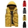 thumbnail image 1 of BiZtdJrK Mens Hooded Puffer Vest Sleeveless Zip Up Padded Jackets Coat Big and Tall Outdoor Lightweight Water-Resistant Vests with Pockets Back To School Prime Sales Gray XXXXXXL, 1 of 5