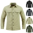 BiZtdJrK Mens Long Sleeve Shirts Big and Tall Cargo Tops Outdoor