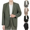 thumbnail image 1 of BiZtdJrK Mens Loose Fit Blazer Notch Lapel Long Sleeve Two Buttons Sport Coats Big And Tall Solid Casual Suit Jackets with Pockets Army Green XXL, 1 of 7