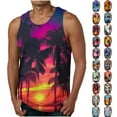 thumbnail image 1 of BiZtdJrK Mens Muscle Fit Tank Tops Casual Crewneck Gym Workout Sleeveless Shirts Fashion Hawaiian Beach Palm Tree Graphic Tees Multicolor S, 1 of 6