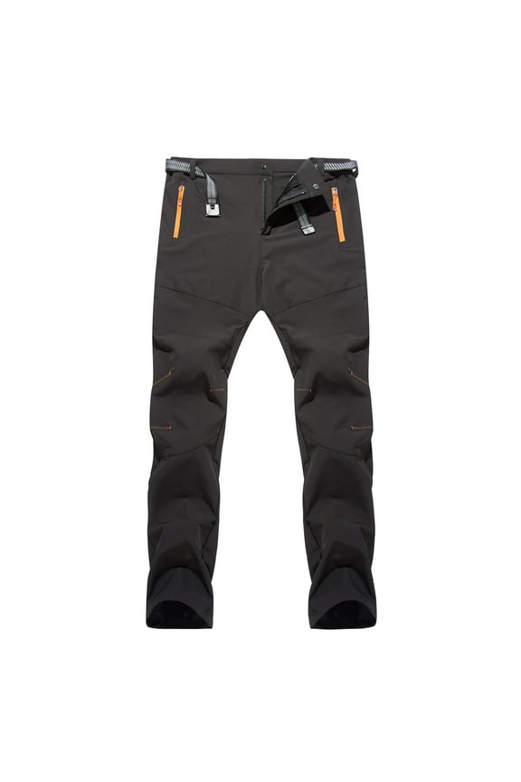 Mens Outdoor Hiking Pants Lightweight Stretch Tactical Work Trousers Quick Dry Climing Pants Fishing Camping Pants with Zipper Pockets Black XXXXXL
