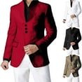 thumbnail image 1 of BiZtdJrK Mens Prom Blazer Jackets Stand Collar Single Breasted Casual Suit Jacket Dinner Party Wedding Dress Coat Khaki XL, 1 of 4