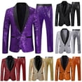 thumbnail image 1 of BiZtdJrK Mens Sequin Tuxedo Blazers 2 Piece Set Party Festival Glitter Suit Jacket Sport Coat and Dress Pants Wedding Guest Outfits, Orange, XXL, 1 of 6