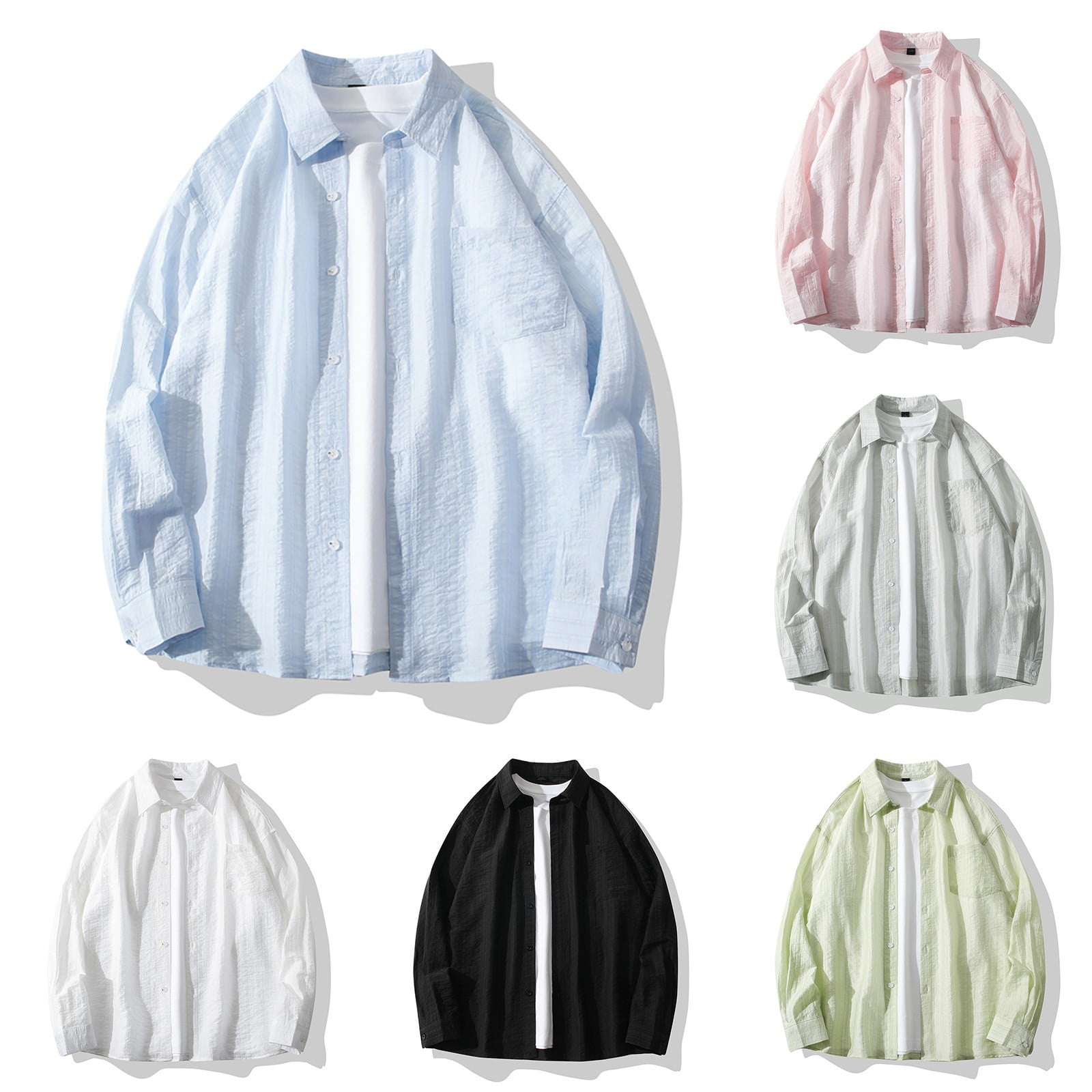 BiZtdJrK Mens Shirts Cardigan Fall Outdoor Long Sleeve Shirts Casual