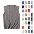 thumbnail image 1 of BiZtdJrK Mens Sleeveless Cotton Shirts Big and Tall Crew Neck Solid Color Casual Tank Tops Loose Fit Comfy Summer Tanks Shirt Multicolor XXXXL, 1 of 3