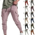 thumbnail image 1 of BiZtdJrK Mens Slim Cargo Jogger Pants Lightweight Athletic Gym Running Sweatpants Casual Tapered Workout Hiking Pants with Pockets, Orange, S, 1 of 4