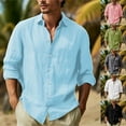 thumbnail image 1 of BiZtdJrK Mens Solid Casual Button Down Shirts Loose Comfy Long Sleeve Shirt Quick Dry Breathable Beach Lapel Shirts Limited&nbsp;Time&nbsp;Deals&nbsp;of&nbsp;The&nbsp;Day Gray M, 1 of 7