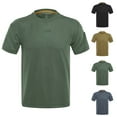 thumbnail image 1 of BiZtdJrK Mens Solid Gym Tops Slim Fit Stretch Short Sleeve Workout Tees Sport Muscle Tshirts Khaki L, 1 of 8