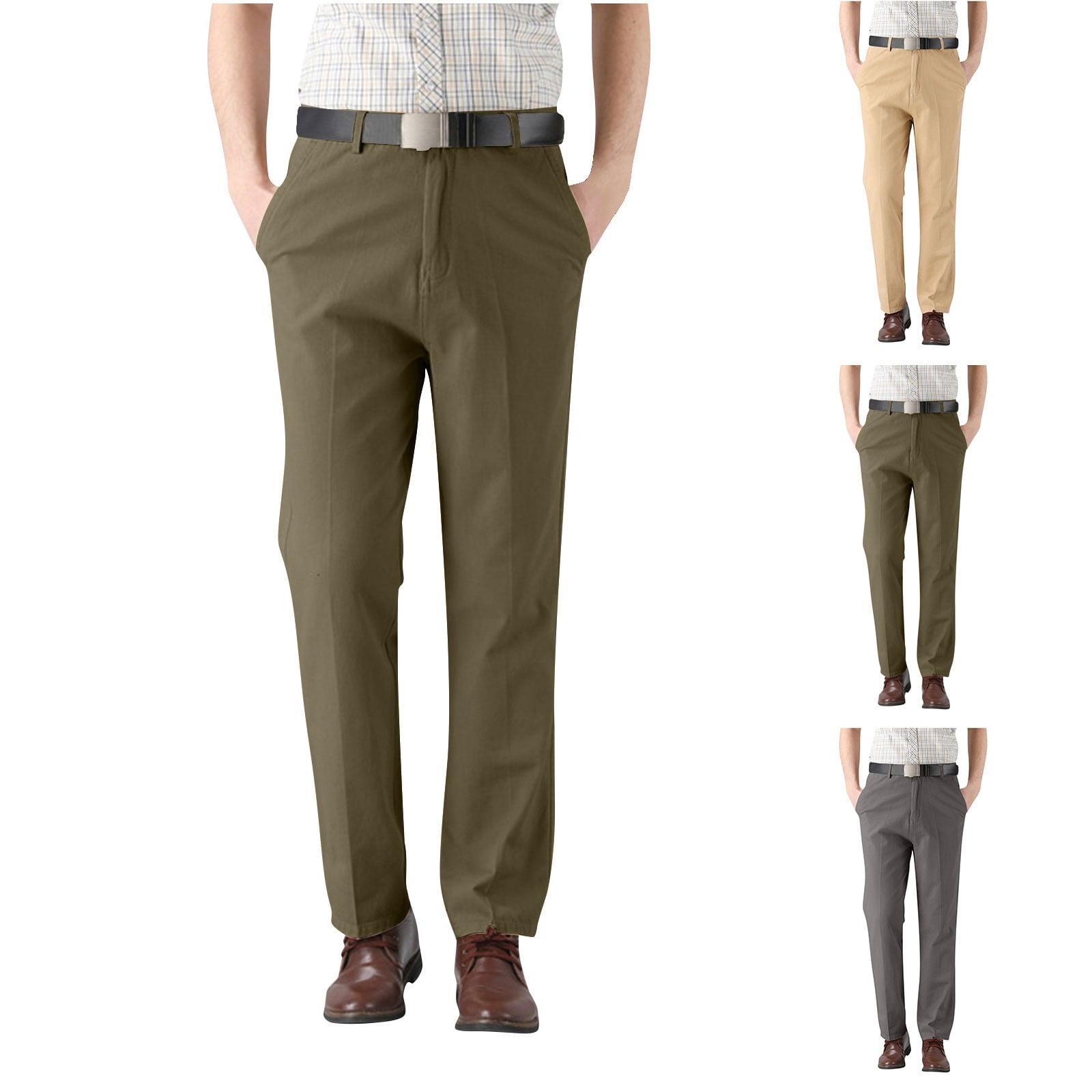 BiZtdJrK Mens Stretch Dress Pants Big and Tall Cotton Work Pants Comfy ...
