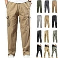 thumbnail image 1 of BiZtdJrK Mens Tactical Pants Big and Tall Straight Cargo Pants Causal Elastic Waist Multi Pockets Work Trousers for Outdoor Hiking Gray M, 1 of 5
