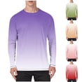 thumbnail image 1 of BiZtdJrK Mens UPF 50+ UV Shirts Color Block Long Sleeve Crew Neck Fashion SPF Tops Rash Guards Comfy Casual Summer Tees Big and Tall Sun Shirt Khaki S, 1 of 6