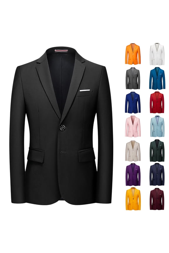 Mens Wedding Party Blazer Notched Lapel Long Sleeve Two Button Suit Jackets Big and Tall Regular Fit Casual Sport Coat Blue XXXXXXL