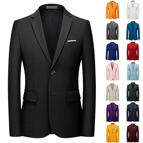 BiZtdJrK Mens Wedding Party Blazer Notched Lapel Long Sleeve Two Button Suit Jackets Big and Tall Regular Fit Casual Sport Coat Pink XXXXL