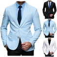thumbnail image 1 of BiZtdJrK Office Work Blazers for Men Notch Lapel Long Sleeve 2 Buttons Dressy Casual Sport Coats Regular Fit Business Suit Jackets Light Blue XL, 1 of 6