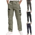 thumbnail image 1 of BiZtdJrK Outdoor Pants for Men Plus Size Elastic High Waist Cargo Pant Lightweight Ripstop Training Hiking Trousers with Multi Pockets Army Green M, 1 of 10