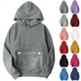 thumbnail image 1 of BiZtdJrK Oversized Hooded Sweatshirt for Women Long Sleeve Workout Pullover Tops with Flap Button Pocket Navy M, 1 of 9