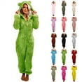 thumbnail image 1 of BiZtdJrK Pajamas for Women Warm Plush Hooded Jumpsuit Long Sleeve Sherpa Fuzzy Onesie Pants Cute Ear Hoodies Teen Girls Clothes, Hot Pink, XXXL, 1 of 7