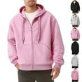 thumbnail image 1 of BiZtdJrK Pink Mens Drawstring Hoodies Zip Up Long Sleeve Jackets with Pockets Lightweight Casual Solid Color Hooded Sweatshirts L, 1 of 9