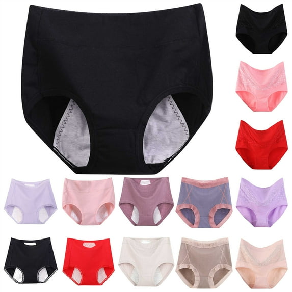 BiZtdJrK Plus Size Panties for Women Lace Patchwork High Waisted Underwear Full Coverage Boyshort Briefs, Red, XXXXXL