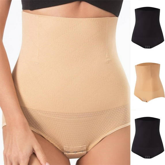 BiZtdJrK Plus Size Shaping Underwear for Women Snap Crotch High Waist Tummy Control Shapewear Shorts Seamless Body Shaper Shorts Birthday Gift Black L