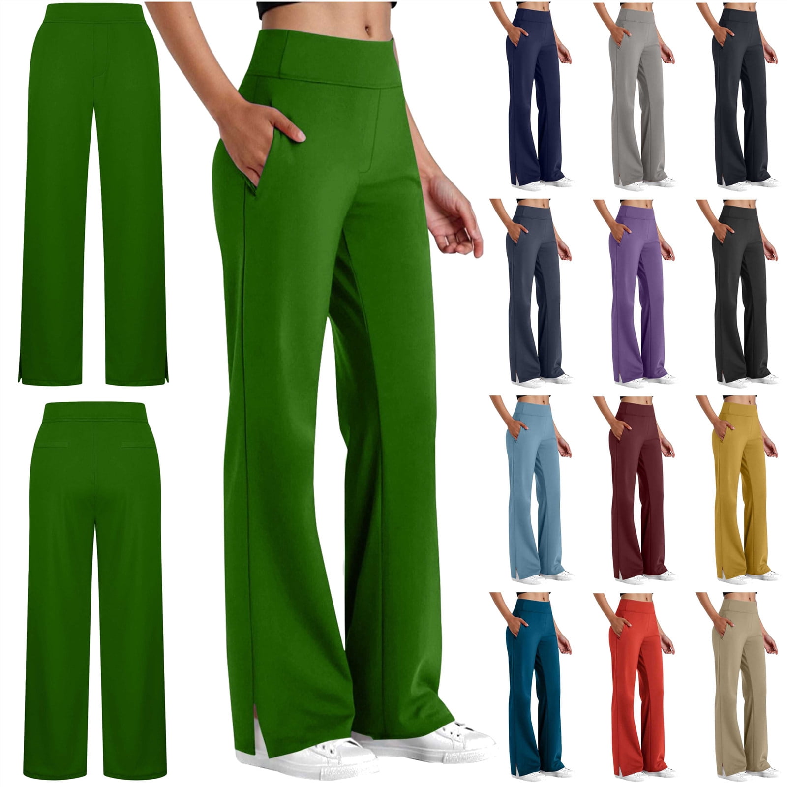 BiZtdJrK Plus Size Yoga Pants for Women High Waist Tummy Control ...