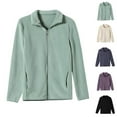 thumbnail image 1 of BiZtdJrK Polar Fleece Jackets for Women Fall Winter Long Sleeve Coats Solid Casual Zip Up Warm Jackets with Pockets Prime Today Navy L, 1 of 6