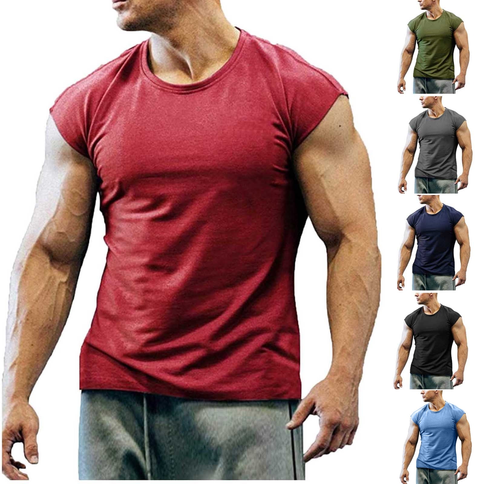BiZtdJrK Vacation Sales, Men's Sleeveless Muscle Shirts Workout ...