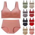 thumbnail image 1 of BiZtdJrK Wireless Bra Sets for Women Comfortable Wire-Free Plus Size Bras and Panties 2 Piece Outfits Solid Color Everyday Seamless Underwear Khaki XL, 1 of 4