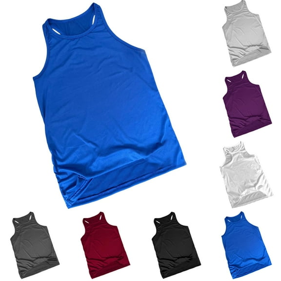 BiZtdJrK Prime Today, Mens Sleeveless Tank Tops Casual Workout Muscle Shirts Solid Color Round Neck Athletic Beach Holiday Basic Tees White M