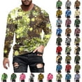 thumbnail image 1 of BiZtdJrK Men's Athletic Shirts & Tees Muscle Fit Long Sleeve Camo T-Shirts Outdoor Loose Athletic Gym Workout Tops Casual Crewneck Blouse Army Green XXXL, 1 of 6