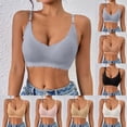 thumbnail image 1 of BiZtdJrK Push Up Bras for Women Seamless Full Coverage Bralettes Scalloped Soft Wireless Everyday Bralette Adjustable Gathered Bra Beige XXL, 1 of 6